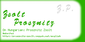 zsolt prosznitz business card